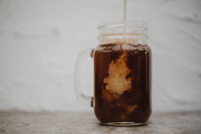 Cold brew iced coffee in a tall glass